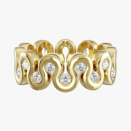 Wave Diamond Ring (11 Stones)